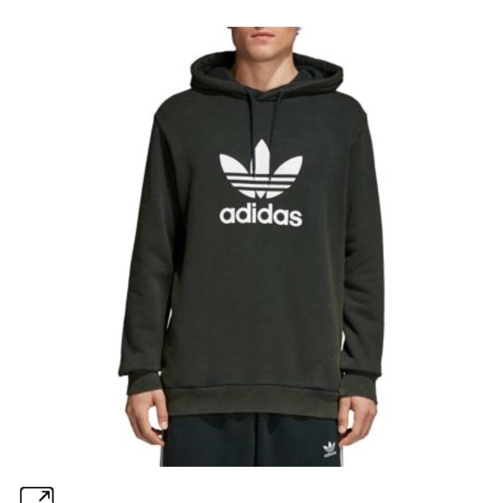 NWT green adidas trefoil hoodie sweatshirt med